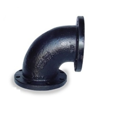 SMITH-COOPER Flanged 90 Elbow, Ductile Iron, 150lb, 5" 4319000746